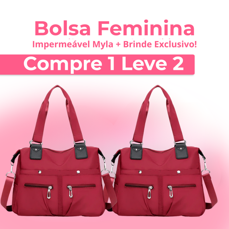 (COMPRE 1 E LEVE 2) Bolsa Feminina Impermeável Myla + Brinde Exclusivo!
